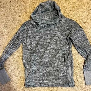 Athleta cowl neck sweatshirt Heather black. Has pockets.